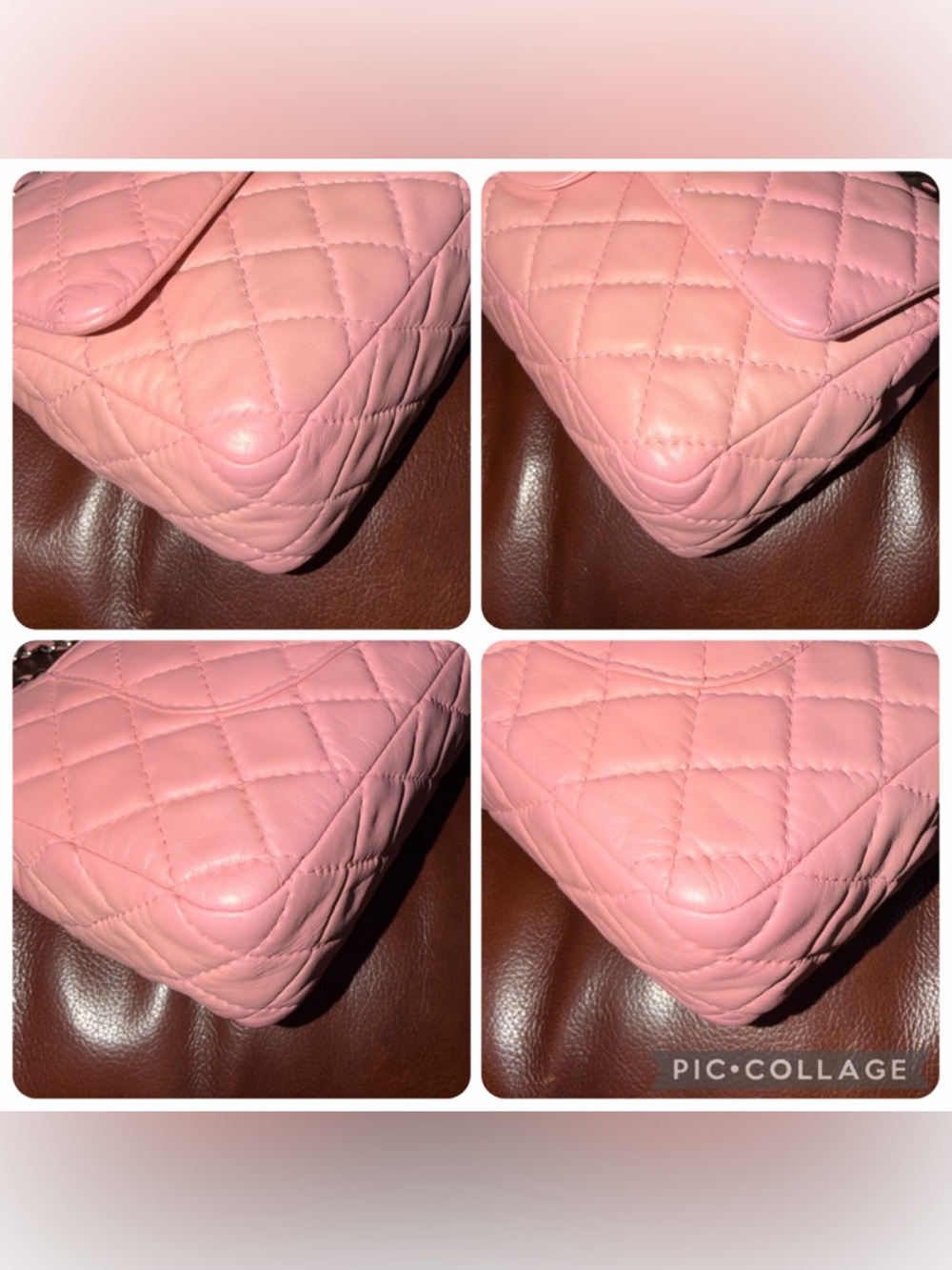 ‼️Authentic Chanel Pink Lambskin Leather Medium Classic Flap Shoulder Bag - Picture 15 of 16